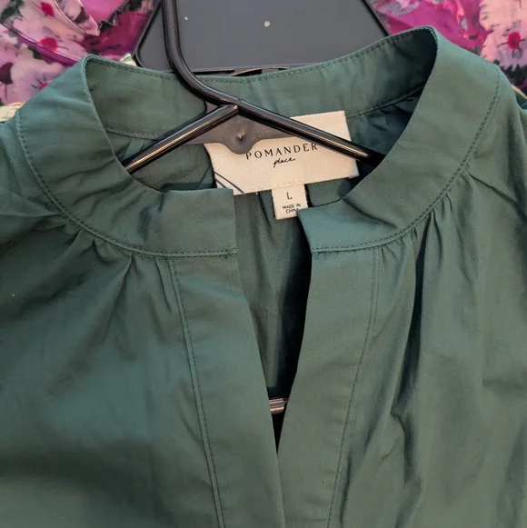 Pomander Place Teal Gathered Neckline Dress - Picture 4 of 4